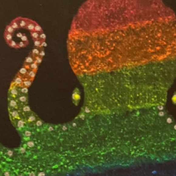 UV BLACKLIGHT RAINBOW OCTOPUS PAINTING Black Canvas Coral Saltwater Reef Ocean - Picture 2 of 5